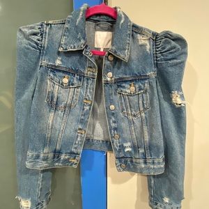 Zara women’s denim small cropped jacket